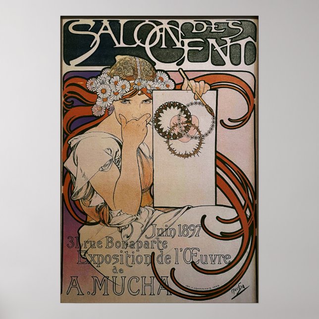 Poster Mucha - Salon Des Expositions 1897 (Devant)
