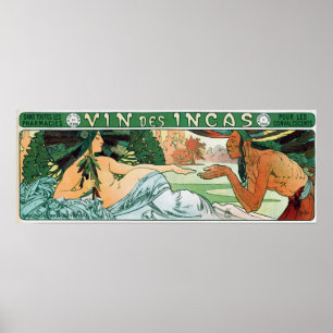 Poster Mucha - Un homme inca et la déesse Incas Wellcome