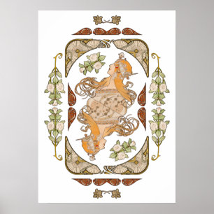 Poster Mucha - zodiac design and compilation of patterns 