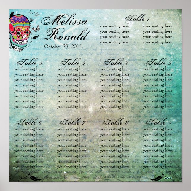 Poster Muerte Day of Dead Calaveras Sugar Skull Art (Devant)