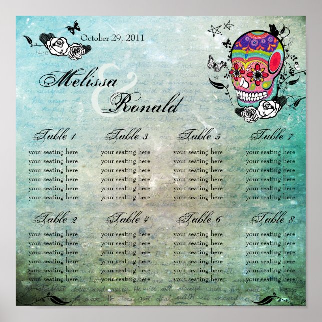 Poster Muerte Day of Dead Calaveras Sugar Skull Art (Devant)