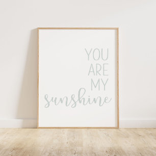Poster Muet Pastel Bleu Vous Êtes Mon Soleil