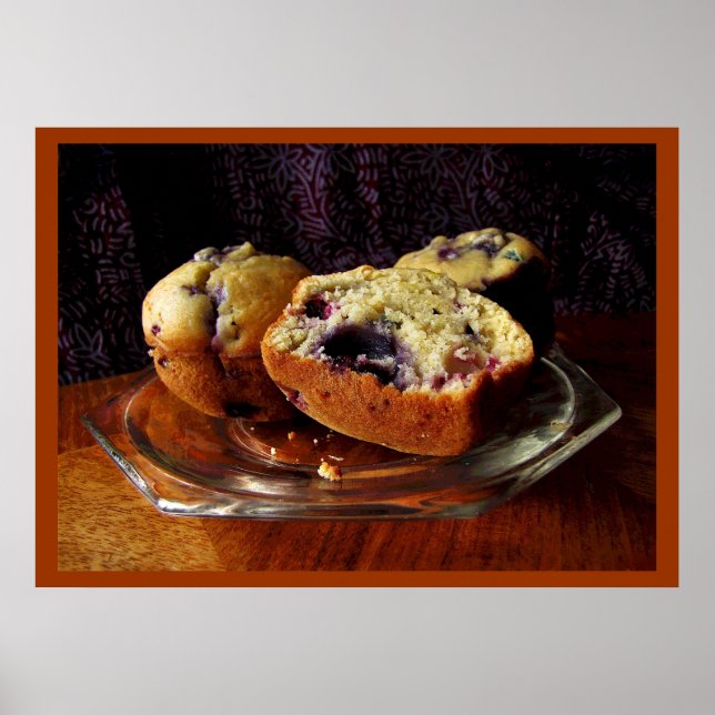 Poster Muffins aux bleuets (Devant)