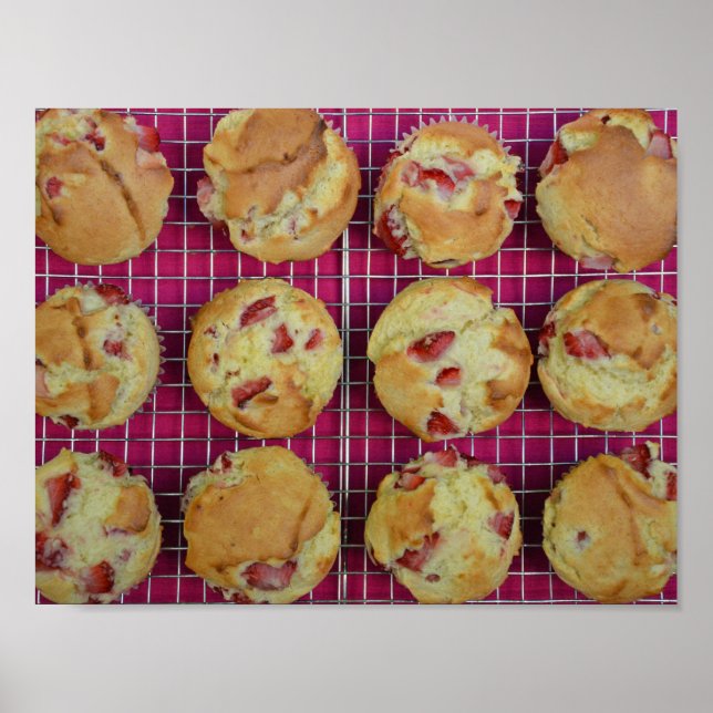 Poster muffins aux fraises (Devant)