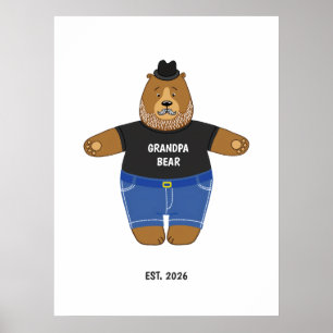 Poster Mug cadeau spécial pour la fête des pères Ourson P