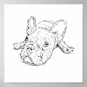 Poster Mug Chien Bouledogue Français Mignon, Cadeau pour 