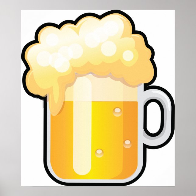 Poster Mug de bière de la Frothy (Devant)