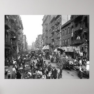 Poster Mulberry Street, New York, 1900