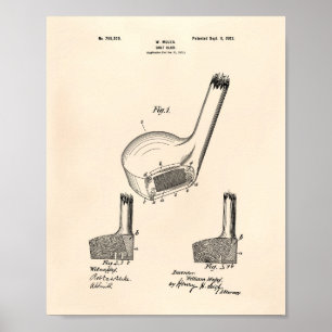 Poster Mules Golf Club 1902 Patent Art - Old Peper