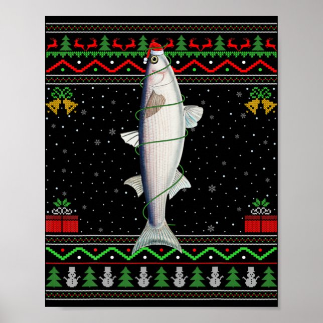 Poster Mullet Fish Lover Matching Ugly Mullet Christmas T (Devant)