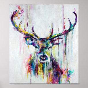 Poster - Multi colored Stag