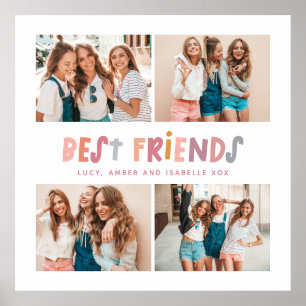 Poster Multi photo coloré amusant typographie meilleurs a