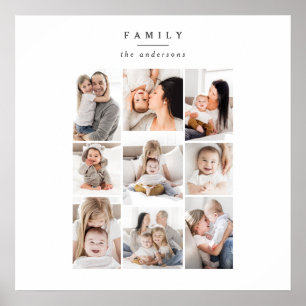 Poster multi photo family modern holiday card