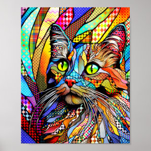 Poster Multicolor Cat 711 motif