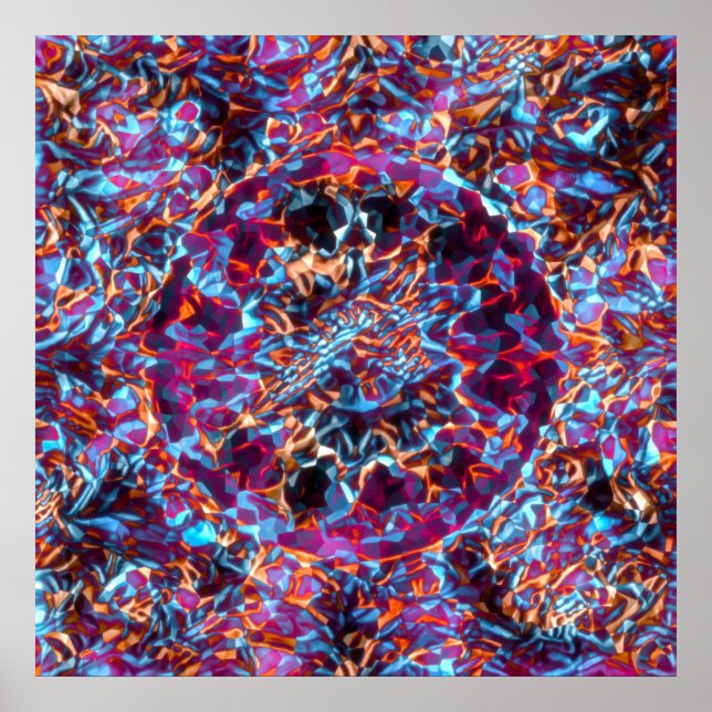 Poster Multicolore dynamique Abstrait texturé (Devant)