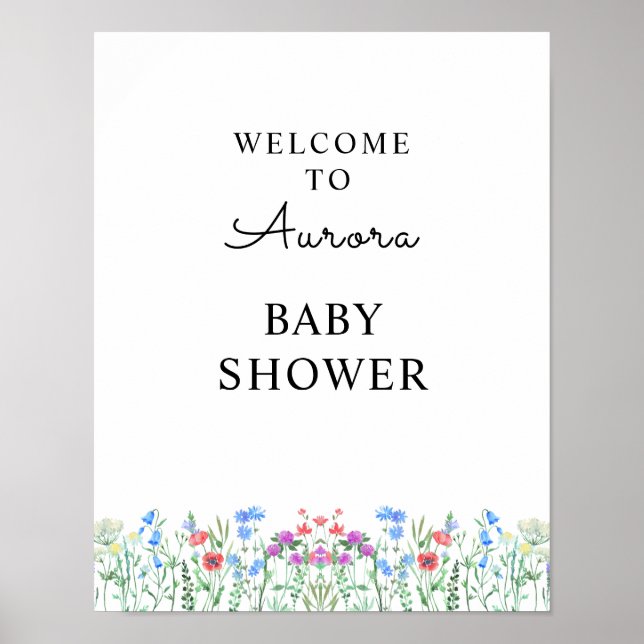 Poster Multihued Wildflower Baby Shower Celebration (Devant)
