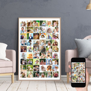 Poster Multiphoto 54 Collage de grille photo blanc