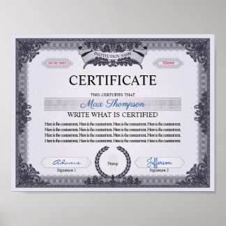 Poster Multipurpose Certificate