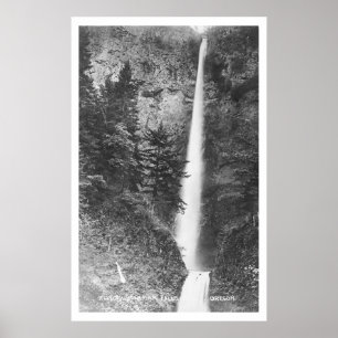 Poster Multnomah Falls, Columbia Gorge, Oregon Vintage