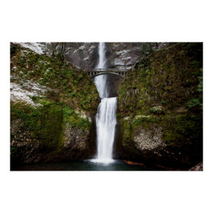 Poster Multnomah Falls dans les gorges de Columbia