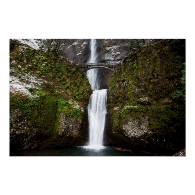 Poster Multnomah Falls dans les gorges de Columbia (Devant)