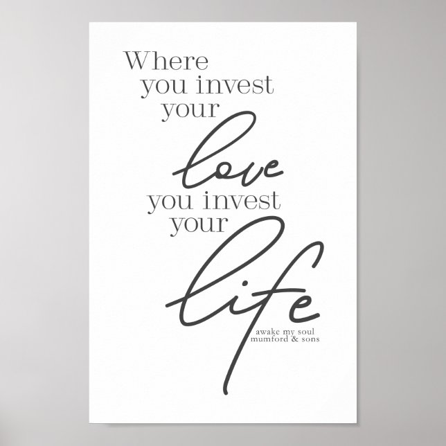 Poster Mumford & Sons Art - Investissez votre amour, votr (Devant)
