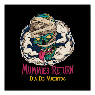 Poster Mummies Dia De Muertos - Jour des Morts 