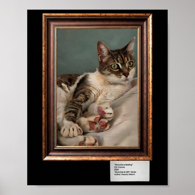 Poster Munchie Le Chat Repose - Toile (Devant)