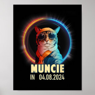 Poster Muncie Indiana Total Solar Eclipse 2024
