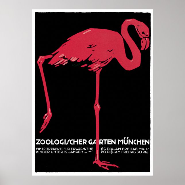 Poster Munich Zoo Allemagne Vintage voyage (Devant)