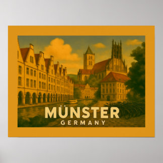 Poster Münster Allemagne Ville Art