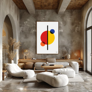 Poster Mur Abstrait Minimaliste Géométrique Bauhaus Moder