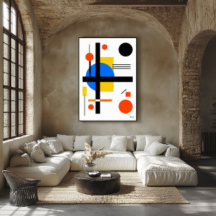 Poster Mur Abstrait Minimaliste Géométrique Bauhaus Moder