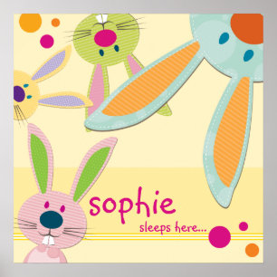 Poster MUR ART :: lapin - peek-a-boo 1