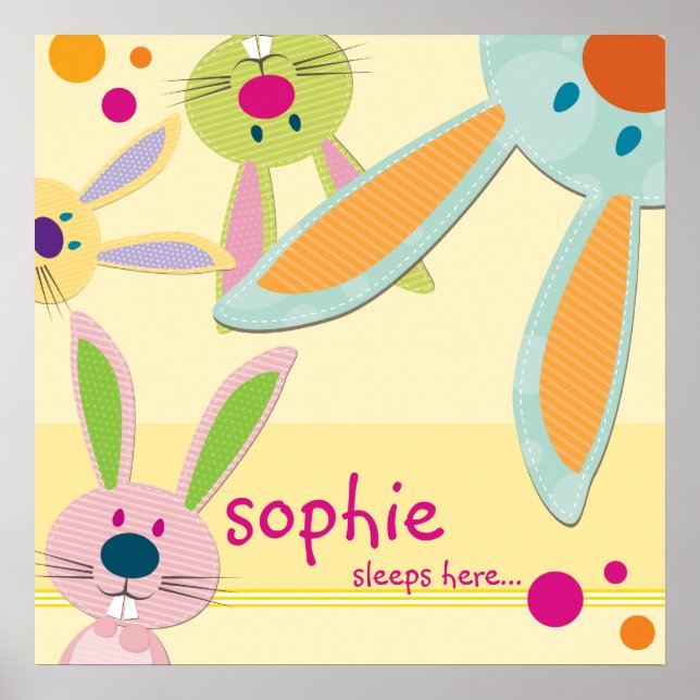 Poster MUR ART :: lapin - peek-a-boo 1 (Devant)