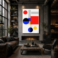 Mur Bauhaus Géométrique Abstrait Minimaliste Moder