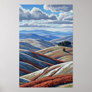 Poster Mur d'art. Collines paisibles.