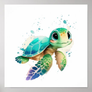 Poster Mur d'art de la tortue marine