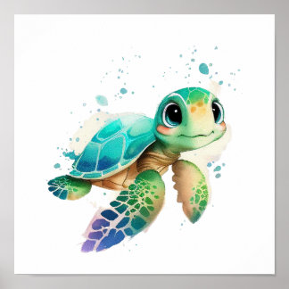 Poster Mur d'art de la tortue marine