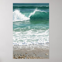 Mur d'art des vagues de mer
