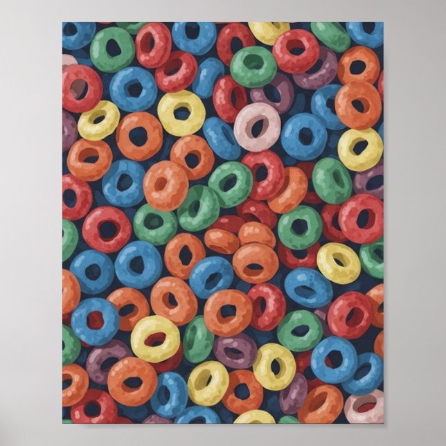 Poster Mur d'art. Petit déjeuner coloré. (Devant)