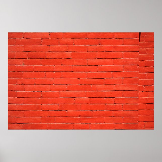 Poster Mur de brique brique rouge (Devant)