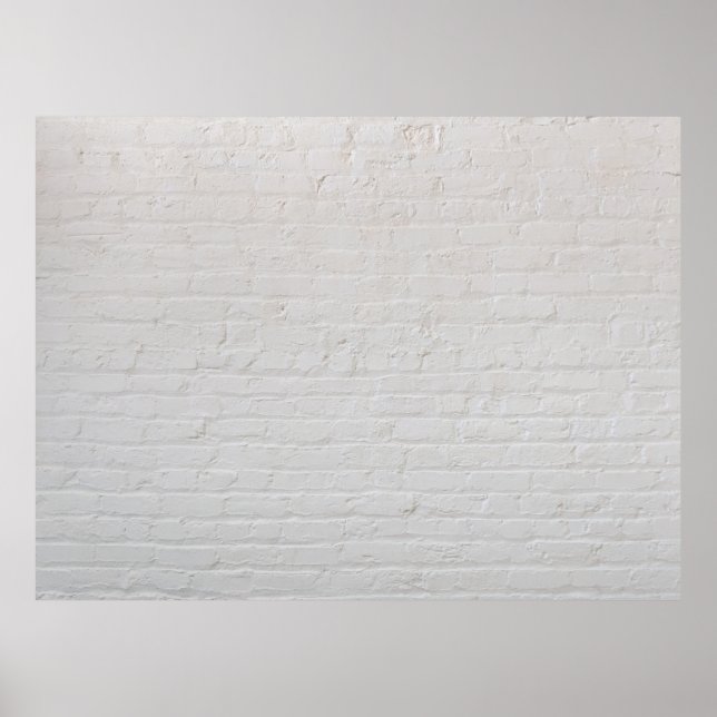 Poster Mur de briques blanches (Devant)