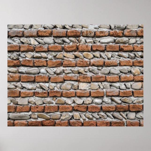 Poster mur de briques Brown (Devant)