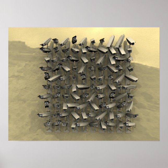 Poster Mur de caméra de sécurité (Devant)