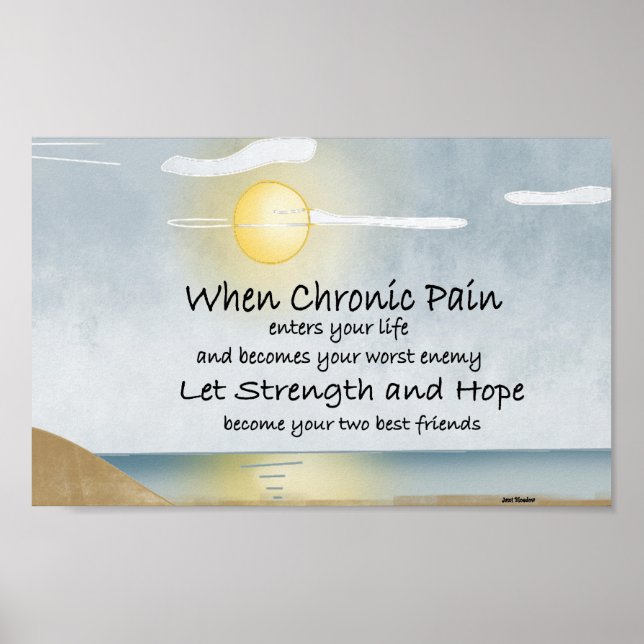 Poster Mur de douleur chronique accroché (Devant)