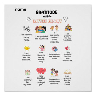Poster Mur de gratitude pour petit cœur