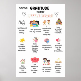 Poster Mur de gratitude pour petit cœur