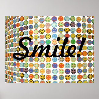 Poster Mur de l'affiche des visages souriants