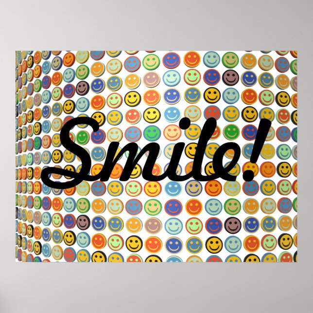 Poster Mur de l'affiche des visages souriants (Devant)